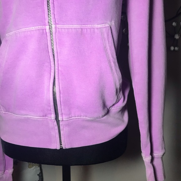 PINK Purple Faded Look Zip Up Love pink Hoodie - Picture 6 of 7